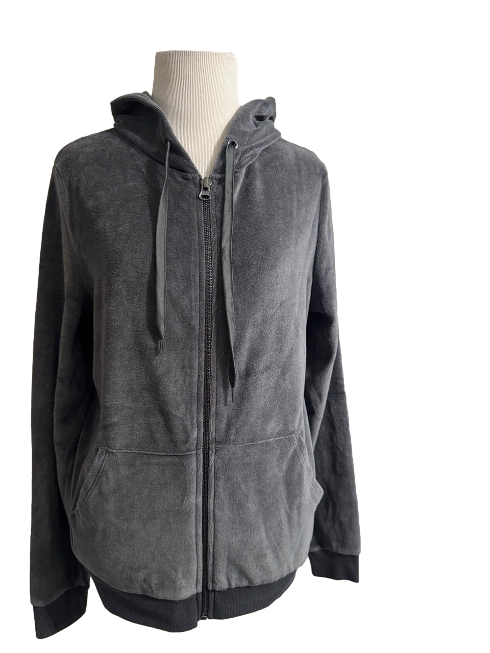 Xhilaration Charcoal Hooded Zip Sweater